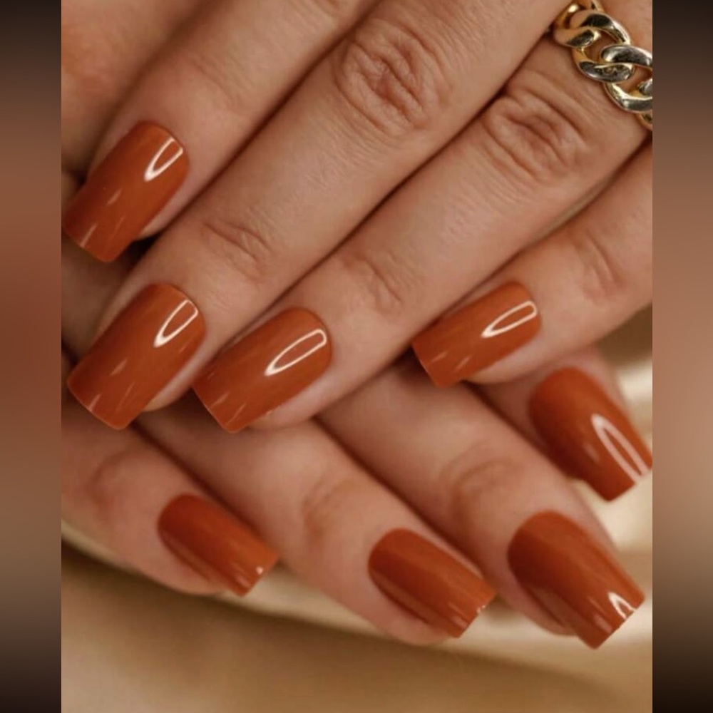 Burnt Orange Press On Nails 💅🌟 24 Piece Set